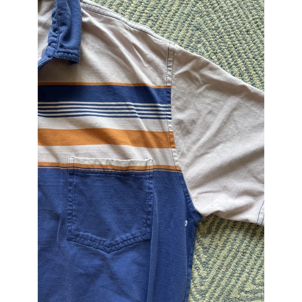 Jantzen Multicolor Striped Pocket Polo Shirt - Medium - Picture 3 of 6